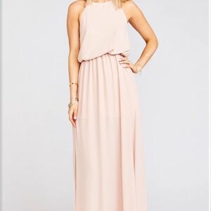 Show Me Your Mumu Bridesmaid Dress - Tie Halter Floor Length with Slit (Green)